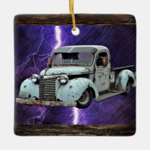 Vintage Truck Ceramic Ornament
