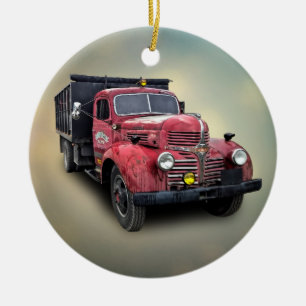 VINTAGE TRUCK CERAMIC TREE DECORATION