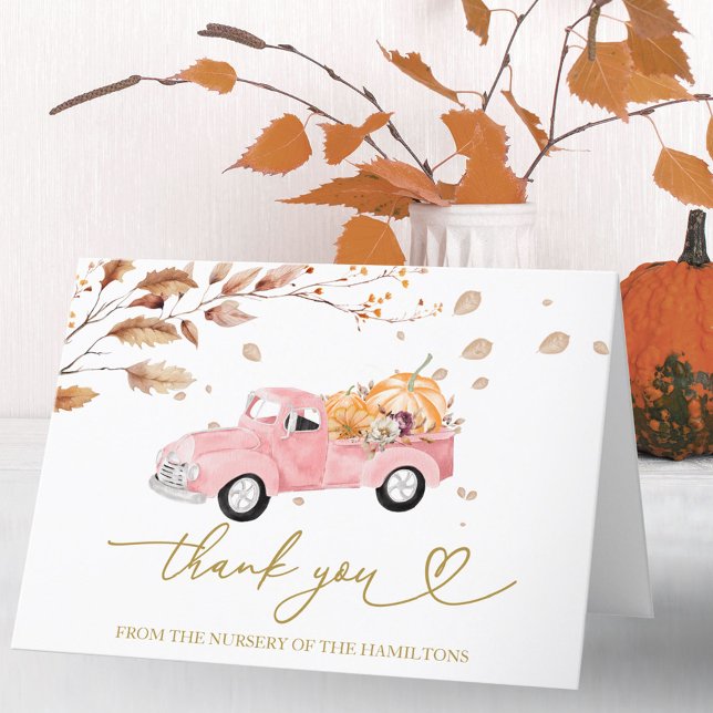 Vintage Truck Fall Baby Shower Thank You (Creator Uploaded)