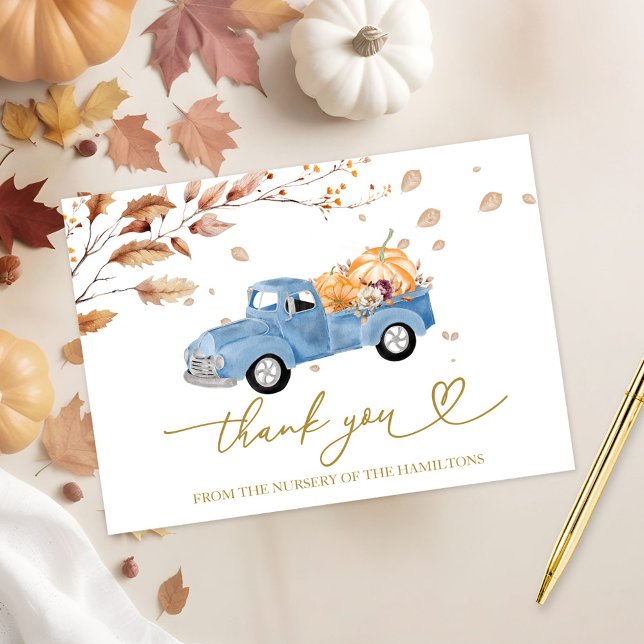 Vintage Truck Fall Baby Shower Thank You Invitation (Creator Uploaded)