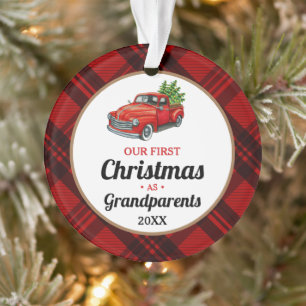 Vintage Truck Grandparent's First Christmas Ornament