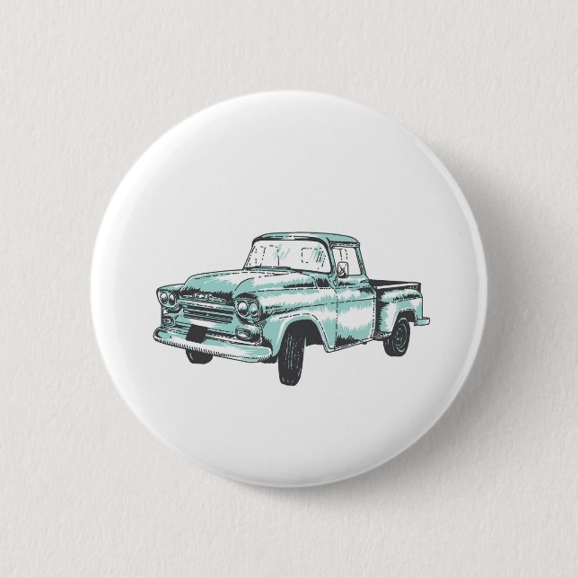 Vintage Truck Illustration 6 Cm Round Badge (Front)