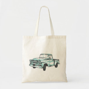 Vintage Truck Illustration Tote Bag