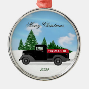 Vintage Truck Premium Round Ornament