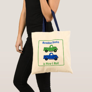 Vintage Truck Reading Books How I Roll Tote Bag