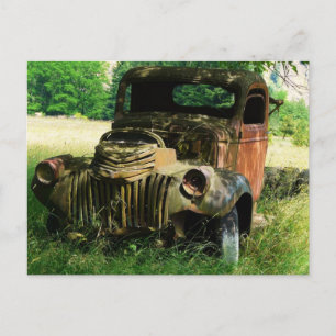 Vintage Truck Rusting Away Postcard
