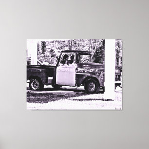 Vintage Truck Under Covered Parking Canvas Print