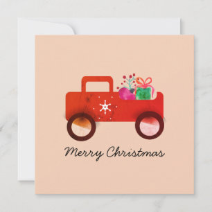 Vintage Truck Watercolor Ornaments Gifts  Card