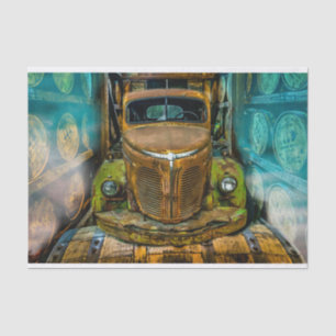 Vintage Truck Whiskey Barrels Tissue Paper