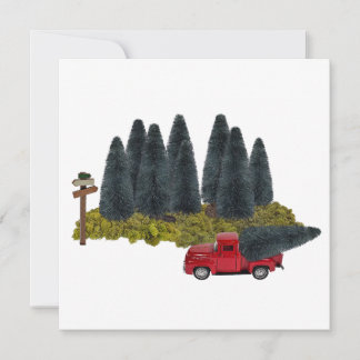 Vintage Truck with Christmas Tree Invitation