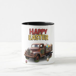Vintage Truck with Easter Eggs Happy Easter Mug