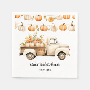 Vintage Truck with Pumpkins Bridal Shower Napkin
