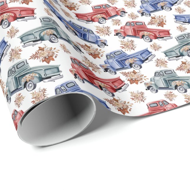 Vintage Trucks Wrapping Paper  (Roll Corner)