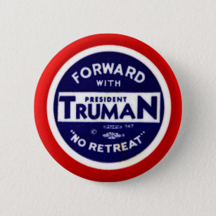 Vintage Truman Democrats 'Forward With Truman' 6 Cm Round Badge