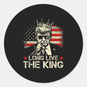 Vintage Trump Long Live The King American Patrioti Classic Round Sticker