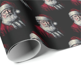 Vintage Trump Santa Face Funny Christmas Holiday Wrapping Paper