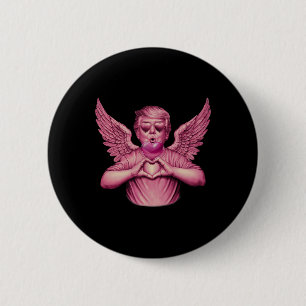 Vintage Trump Valentine Pink Bubble Gum Heart Funn 6 Cm Round Badge