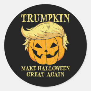 Vintage Trumpkin Make Halloween Great Again Funny Classic Round Sticker