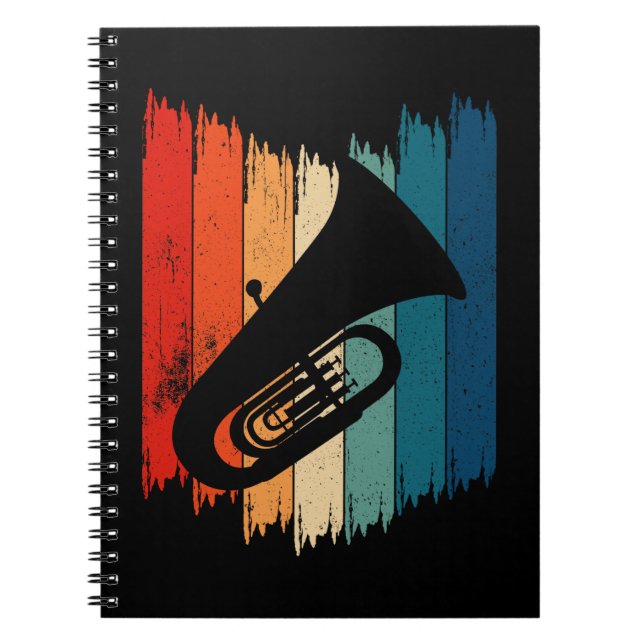 Vintage Tuba Retro Tuba Notebook (Front)
