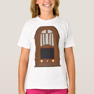 Vintage Tube Radio Antique Wooden Stereo T-Shirt