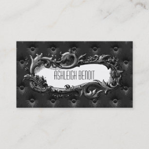Vintage Tufted Frame Black Business Card