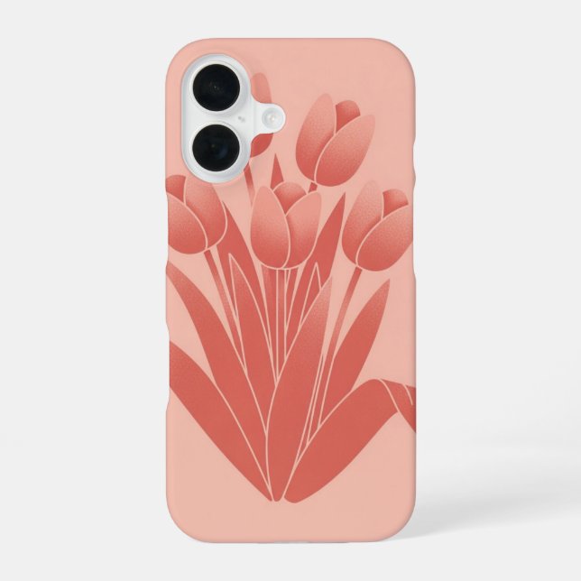 Vintage Tulip Bouquet iPhone 16 Case (Back)