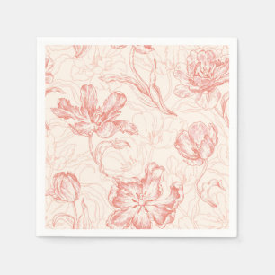 Vintage Tulip Floral Pattern Napkin