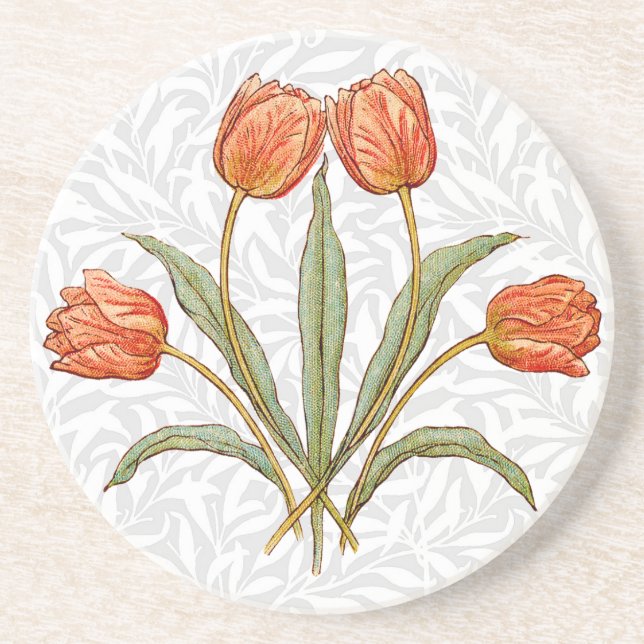Vintage Tulip Morris Painting Collection Coaster (Front)