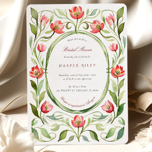 Vintage Tulips Bridal Shower Invitation