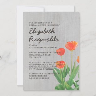 Vintage Tulips Bridal Shower Invitations