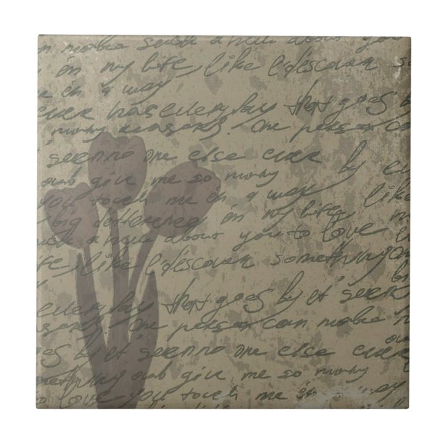 Vintage tulips design tile (Front)