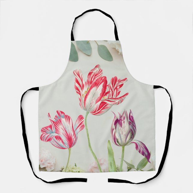 Vintage Tulips Flowers Apron (Front)