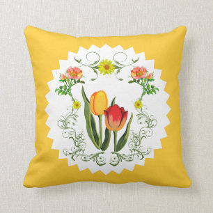 Vintage Tulips Pillow