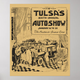 Vintage Tulsa 1922 Automobile show newspaper ad Poster