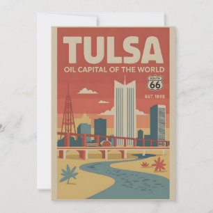 Vintage Tulsa Oklahoma Oil Capital of the World Holiday Card