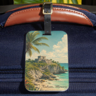 Vintage Tulum Mexico Luggage Tag