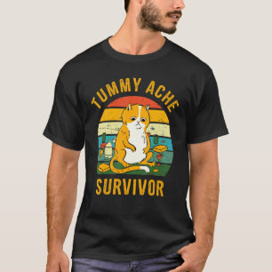 Vintage Tummy Ache Survivor Cat T-Shirt