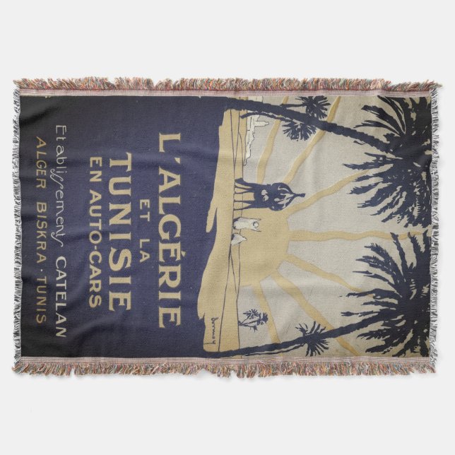 Vintage Tunisie Throw Blanket (Front)