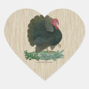 Vintage Turkey Heart Sticker