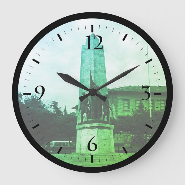 Vintage Turkey Istanbul Barberousse statue Large C Clock (Front)