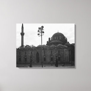 Vintage Turkey Istanbul Beyazit camii mosque Canvas Print