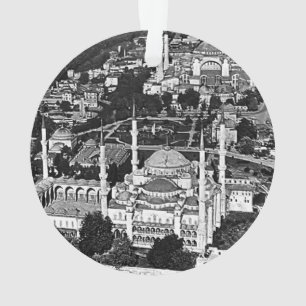 Vintage Turkey Istanbul blue mosque overview 1970 Ornament