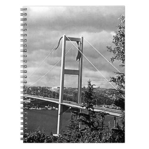Vintage Turkey Istanbul Bosphorus bridge 1970 Notebook