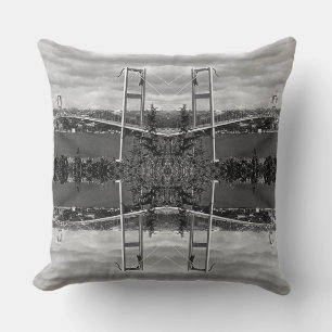 Vintage Turkey Istanbul Bosphorus bridge Large Clo Cushion