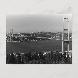 Vintage Turkey Istanbul Bosphorus bridge Postcard