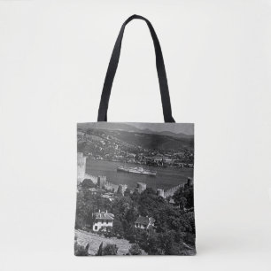 Vintage Turkey Istanbul Bosphorus fortress Canvas Tote Bag