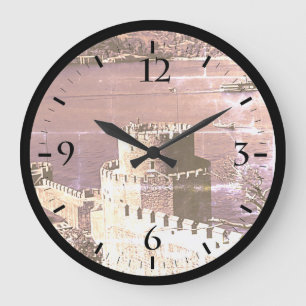 Vintage Turkey Istanbul Bosphorus fortress Large C Clock