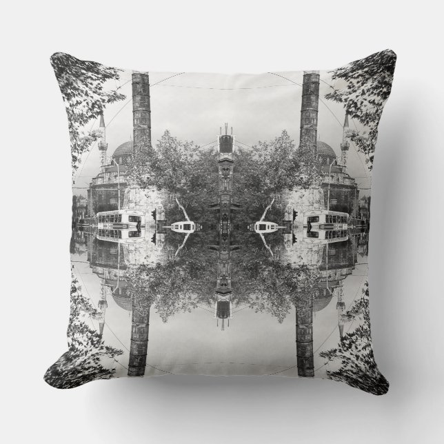 Vintage Turkey Istanbul Column Constantine 1970 Bu Cushion (Front)