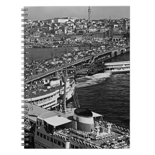 Vintage Turkey Istanbul Galata port 1970 Notebook