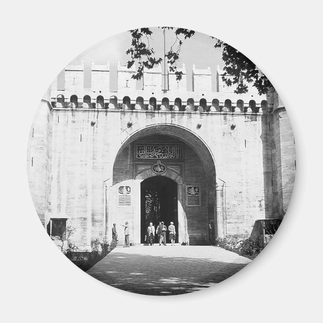 Vintage Turkey Istanbul Topkapi palace gate Postca Magnet (Front)